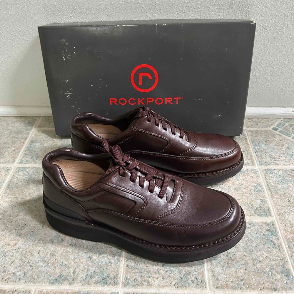 Mens NIB Rockport Lunesdale Brown Walking Shoes Sz 10M